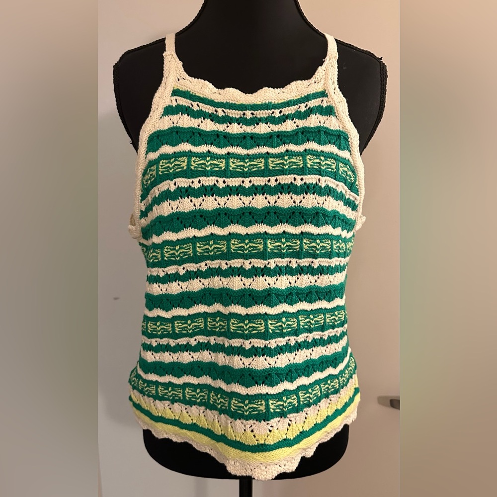 Easel Cotton Crochet Tank Top. NWT. Size S